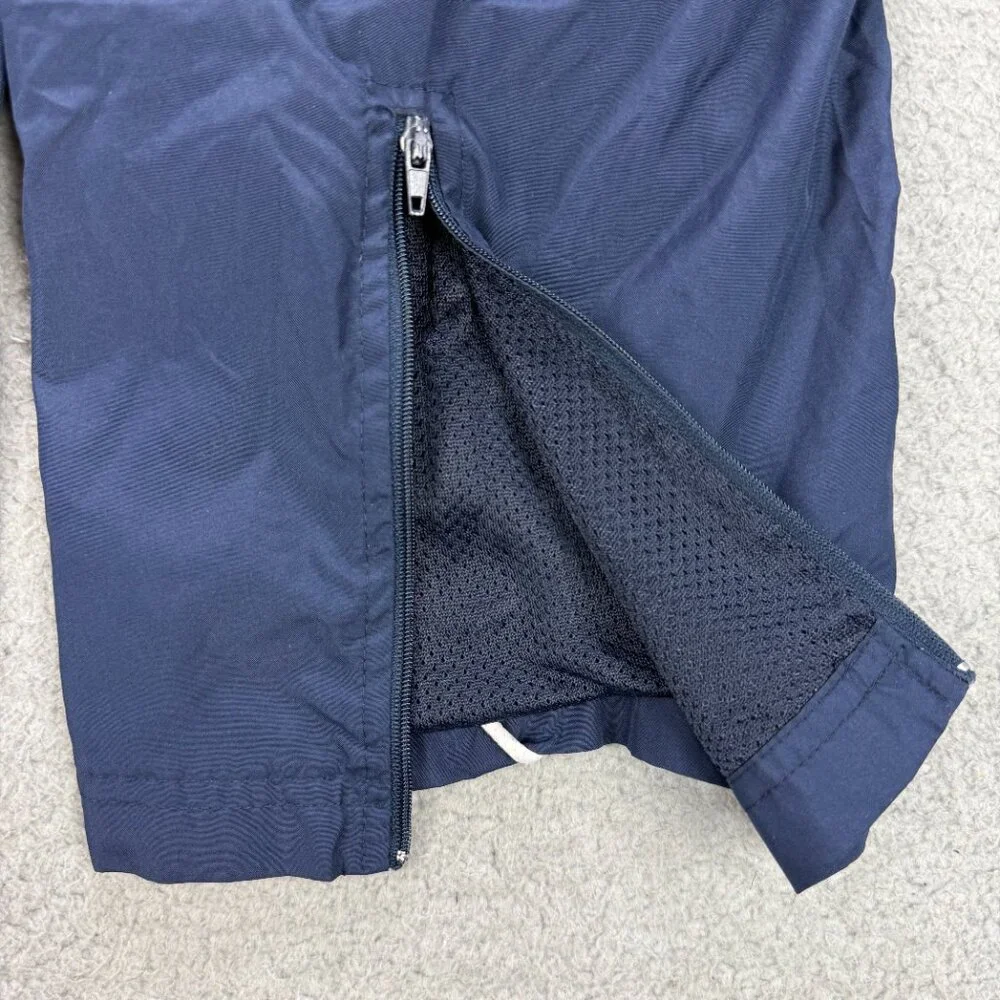 Reebok Track Pants Kids Small S Navy Blue Striped Windbreaker Youth Vintage Y2K